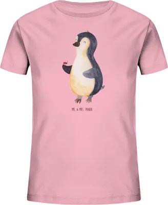 Produktbild von Mr. & Mrs. Panda Kleinkinder T-Shirt Pinguin Marienkäfer 12-14 Jahre (152/164) - Baumwolle Pink - Geschenk, Liebe, Öko Kinder, Kleine Wunder, Glück, Aufmerksam, Kindershirt