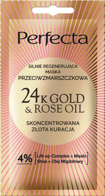 Produktbild von PERFECTA 24K Gold & Rosenöl Intensiv regenerierende Anti-Falten-Gesichtsmaske 8 ml
