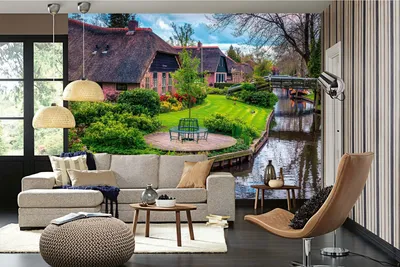 Produktbild von Vlies Fototapete HOLLÄNDISCHE HÄUSER 375 x 250 cm (inkl. Kleister) - Vlies Tapete, Wandtapete, Wandbilder - Tapete für Wohnzimmer Schlafzimmer, Büro, Küche - Montagefertig
