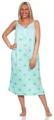 Produktbild von Damen Nachthemd Sleepshirt Nachtwäsche ohne Ärmel; Grün/L/40