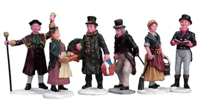 Figuren stellen Szene aus viktorianischen Zeitalter dar wahrscheinlich während der Weihnachtszeit.