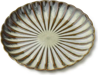 Image de Assiette à dessert en porcelaine EVIE, vert, 20,5 x 3 cm, bleu, 1 pièce