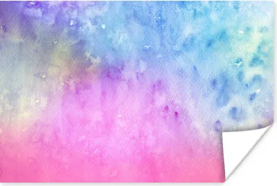 Produktbild von MuchoWow® Poster Aquarell - Rosa - Blau - Gelb 60x40 cm - Schlafzimmerdekoration