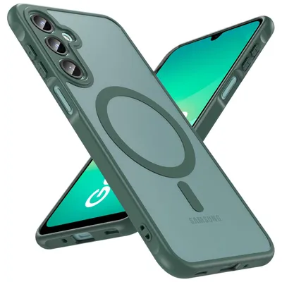 Image de Étui magnétique pour Samsung Galaxy A27 5G, coque Magsafe, coque de protection, cadre en TPU résistant aux chocs, anneau magnétique puissant, vert