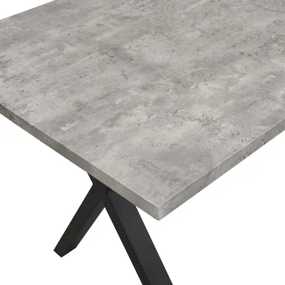 Immagine prodotto di okwish Tavolo da pranzo rettangolare, tavolo da cucina con gambe in metallo, tavolo per sala da pranzo e soggiorno, 140x80x76 cm, grigio