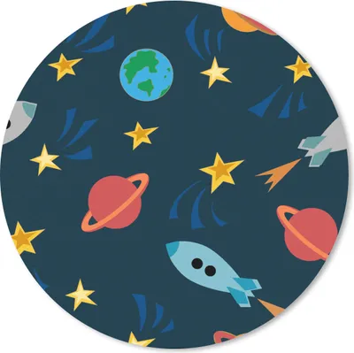 Produktbild von MuchoWow® Mauspad Mousepad Muster - Erde - Weltraum - Rakete - Jungen - Kinder - Kinder 40x40 cm - Mousepads - Maus Mat - Pad - Mausunterlage - Schreibtisch Accessoires