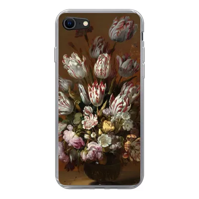 Produktbild von MuchoWow® Handyhülle Schutzhülle Hülle für iPhone SE 2022 Kunst - Blumen - Stillleben - Alte Meister - Vintage Silikon Softcase Handy Hülle - Schutzhülle