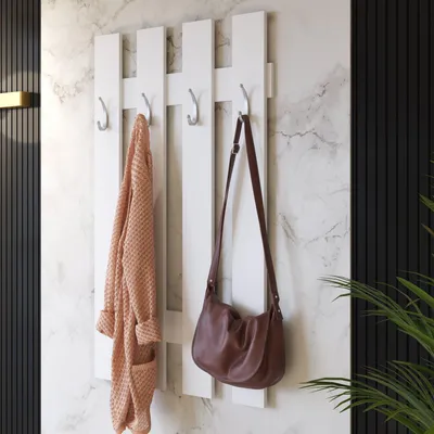 Produktbild von Plaus - Garderobe, 115 cm hoch, Weiß, 4 Haken