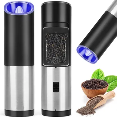 Obrázek produktu pro Verk 07086 Elektrický mlýnek na pepř nebo sůl černo-stříbrný