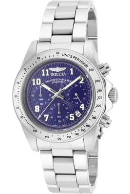 Zdjęcie produktu dla Invicta Speedway 17024 Zegarek Męski - Mechanizm Kwarcowy - Stal Nierdzewna z Niebieskim Tarcza - 39 mm