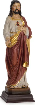 Produktbild von Moritz Jesus Christus Statue 22 cm – Handbemalte Heiligenfigur mit Heiligem Herz – Christliche Dekoration aus Kunstharz für Altar und Gebetsraum