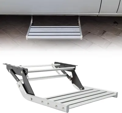 Productafbeelding van Aluminium trap voor campers en caravans met een trede van 15 cm, belastbaar tot 150 kg