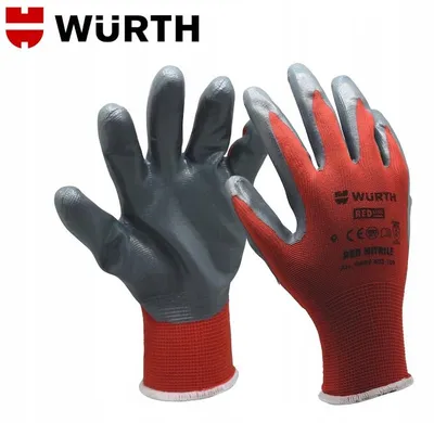 Produktbild von Wurth Nitril Arbeitshandschuhe RED LINE Größe L 1 Paar