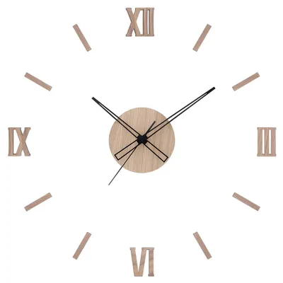 Produktbild von PRIM Remus Wanduhr Holz lautlos römische Ziffern Hellbraun 60 cm