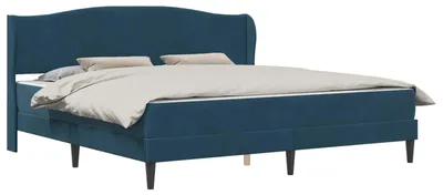 Produktbild von vidaXL Bettrahmen mit Kopfteil Blau 200 x 200 cm Samt