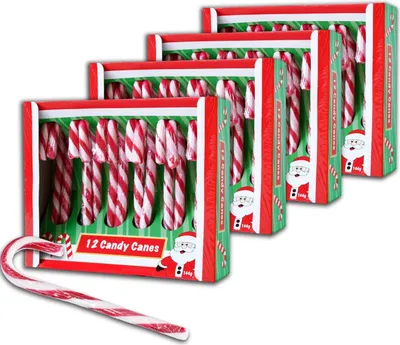 Produktbild von Becky's Candy Canes - 4x12 Zuckerstangen (48 Stück) Weihnachts Süssigkeiten