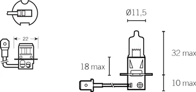 Obrázok produktu pre Žiarovka 12V 55W Pk22s H3 Halogénová žiarovka pre mopedy