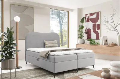 Produktbild von Boxspringbett Schlafzimmerbett BLAIR PREMIUM 160x200cm Stoff Now or Never Grau
