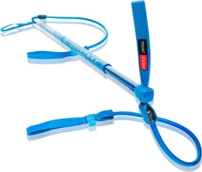 Produktbild von Gymstick Fitnessgerät 2.0 Blau, Mittel, aus Glasfaser & Latex, Stab 130cm, Tubes 75cm, teilbarer Stab, gepolsterter Griff, inkl. Online-Trainingsvideos, Poster & Tasche, für Physiotherapie, Fitness & Heimtraining