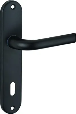 Image de Ensemble de poignées pour porte intérieure Leto trou de clé, carré 7mm, entr'axes 165mm, noir - THIRARD
