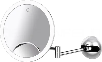 A close-up studio shot of a wall-mounted LED makeup mirror against a white background.