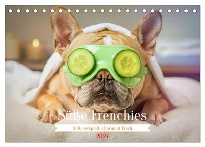 Produktbild von Süße Frenchies (Tischkalender 2027 DIN A5 quer), CALVENDO Monatskalender