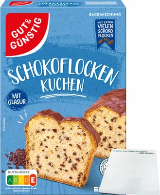 Produktbild von Gut & Günstig Schokoflocken Kuchen mit Glasur Backmischung (480g Packung) + usy Block