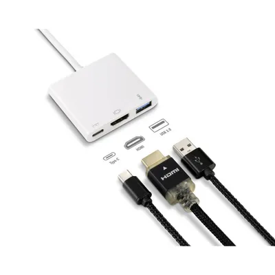 Obrázok produktu pre Renkforce RF-4366444, USB 3.2 Gen 1 (3.1 Gen 1) Type-C, Biela, HDMI, USB 3.2 Gen 1 (3.1 Gen 1) Type-A, USB 3.2 Gen 1 (3.1 Gen 1) Type-C