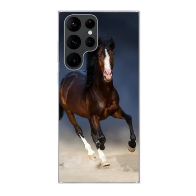 Produktbild von MuchoWow® Handyhülle Schutzhülle Hülle für Samsung Galaxy S22 Ultra Pferde - Tiere - Sand Silikon Softcase Handy Hülle - Abbildung