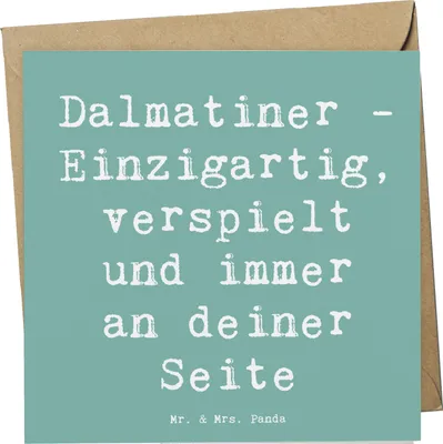 Produktbild von Mr. & Mrs. Panda Grußkarte Spruch Dalmatiner Freund - Meeresbrise - Geschenk, Hunderassen Vielfalt, doppelkarte, anlasskarte, Energie, Hundefreund, Eigenschaften