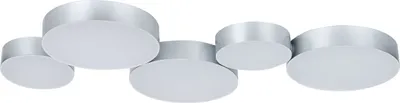 Produktbild von BELIANI Deckenleuchte Silber Eisen 5 Schirme 54 cm für Wohnzimmer für Salon für Flur für Schlafzimmer