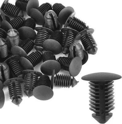 Image de Agrafes en plastique de 10 mm, clips de fixation noirs pour voitures
