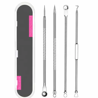 Produktbild von COOL-i® Mitesserentferner Set – 4-tlg. Komedonenquetscher aus Edelstahl mit Aufbewahrungsbox – Für hygienische & gezielte Hautpflege