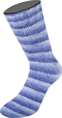 Produktbild von Lana Grossa Meilenweit 100 g COSY SOCKS Soft Stripes 400 m Flauschige Merino-Sockenwolle Farbe 101 - Blauviolett/Veilchenblau/Zartviolett/Weiß