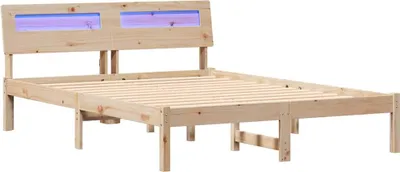 Immagine prodotto di vidaXL Struttura letto con testiera marrone 120 x 200 cm in legno di pino massiccio