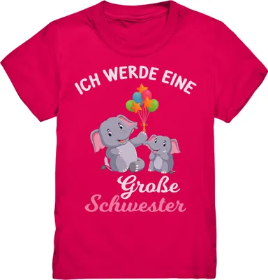 Produktbild von Große Schwester T-Shirt Elefant Große Schwester Geschenk – Sorbet / 122/128 (7-8)