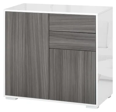 Produktbild von HOMCOM Aufbewahrungsschrank Mehrzweckschrank Aktenschrank Schrank Grau+Weiß