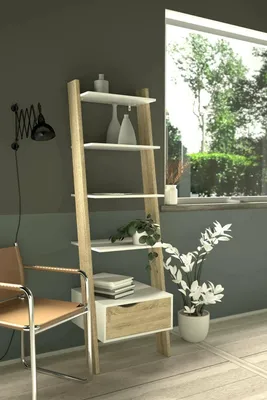 Productafbeelding van Boekenkast Oslo Wit/Naturel - Giga Living