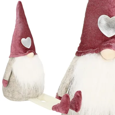 Image de SPRINGOS Lutin de Noël Lutin de Noël Longues jambes 26 x 40 cm Figurine de décoration pour Noël Saint-Valentin
