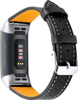Produktbild von INF Fitbit Charge 3/4 Armband Leder Schwarz