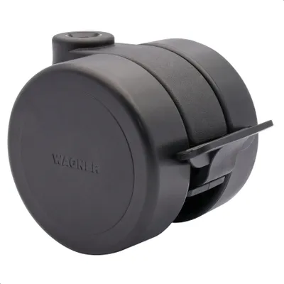 Produktbild von WAGNER Design Möbelrolle / Lenkrolle DESIGN - Durchmesser Ø 60 mm, hart, Feststeller, schwarz, Tragkraft 50 kg - 01011501