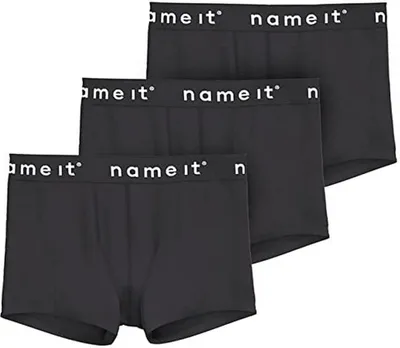 Zdjęcie produktu dla Name It 13208836 Bokserki, 3 sztuki, czarne, dla chłopców w wieku 5 lat, czarne, 5 lat