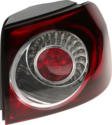 A close-up, studio shot of a car tail light.