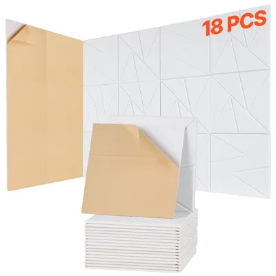 Produktbild von VEVOR 18er Pack Akustikpaneele mit Selbstklebung, 30 x 30 x 1 cm schalldämmende Schaumstoffpaneele, hochdichte Polyesterfaser-Schalldämmwände für Zuhause, Studio, Büro, Theater, Weiß, 18 Stück-30x30 cm-Diamant-Weiß