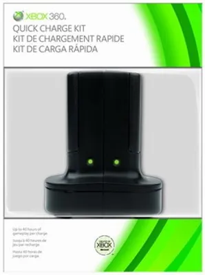 Produktbild von Microsoft Quick Charge Kit f/Xbox 360, Schwarz, verkabelt