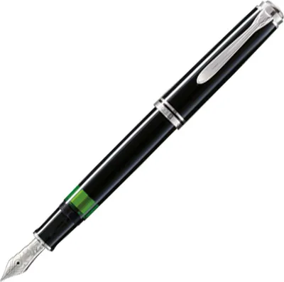 Produktbild von Pelikan M805, Schwarz, Silber, Integriertes Befüllsystem, Diamond, Harz, Palladium, Kursiv nib, Gold/Rhodium
