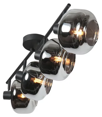 Produktbild von Mexlite - spot - Tenebris - schwarz - glas metall rauchglas - buntglaslampe - E14 - 4211ZW