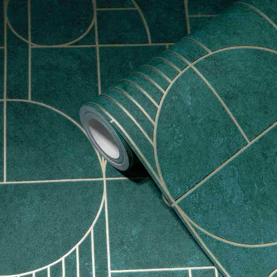 Produktbild von A.S. Creation | Vintage Tapete | Vliestapete | Kollektion MY HOME MY SPA | 386993 | Grün | 10.05 x 0.53 m | Geometrisch | Wohnzimmer | Flur | Büro | Küche | Wohnräume