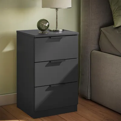 Immagine prodotto di Comodino Vicco Fino Nero con cassetti, Model 58535