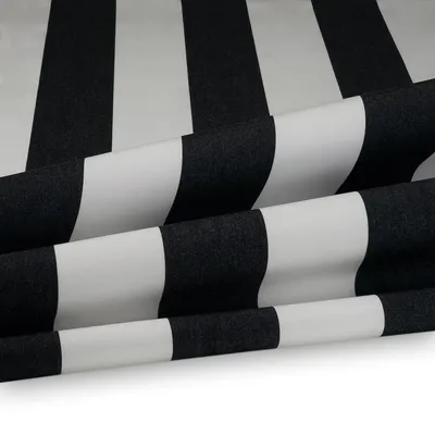 Produktbild von Markisenstoff mit Streifen teflonbeschichtet wasserabweisend 120cm graphitschwarz